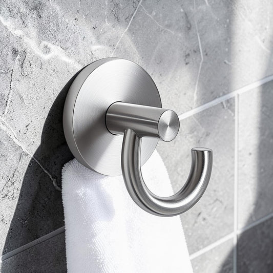 Wuxor Suction Cup Hook for Bathroom - Heavy Duty Vacuum Twist Lock - Rustproof Stainless Steel - Holds up to 22 lbs - No-Drill Wall Mount for Towels & Robes