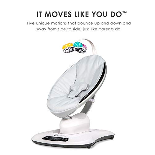 4momsĀ® mamaRoo 4 Multi-MotionTM Baby Swing, Bluetooth Baby Rocker with 5 Unique Motions